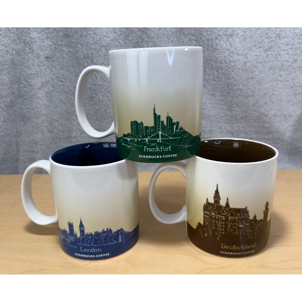 Starbucks Coffee Mugs 16oz Multi Global Icon London Germany Frankfurt Set - Picture 5 of 5